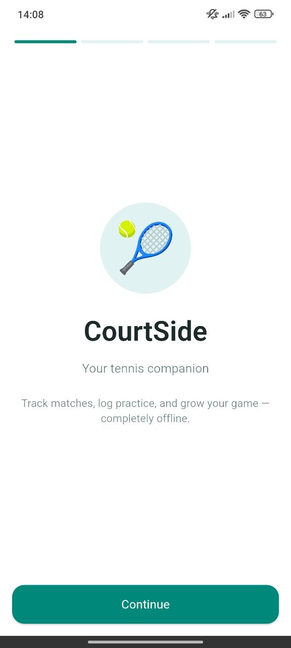 CourtSide onboarding screen